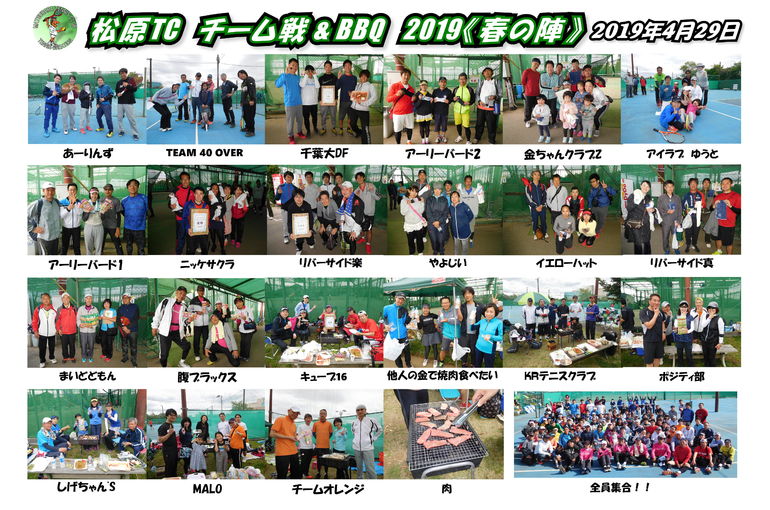 ２０１９　チーム戦 & BBQ 《春の陣》　大会結果